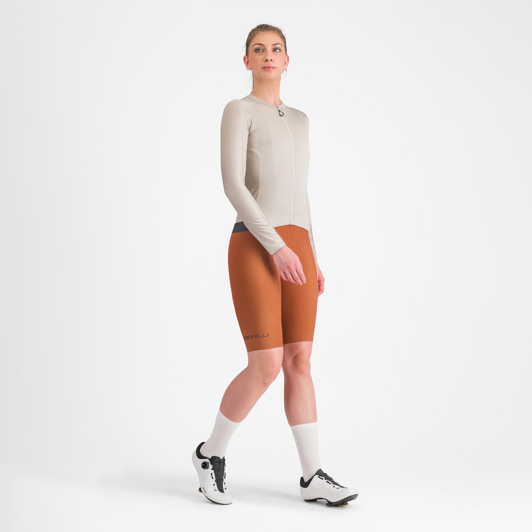 Espresso fietsshirt lange mouwen dames